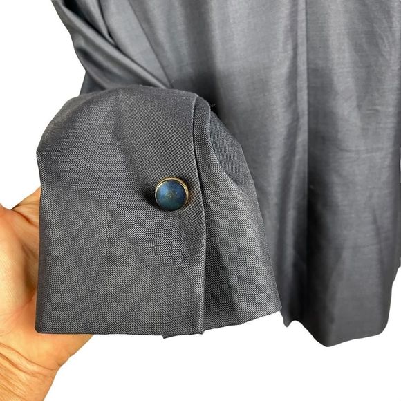 Escada Blue Wool Silk Blend Blazer Jacket Size 42 Large Button Front - Picture 4 of 10